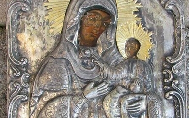 early 19th CENTURY ANTIQUE GREEK ICON of MOTHER of GOD