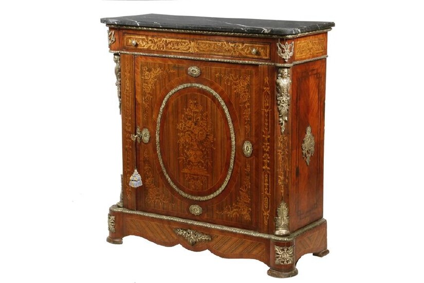 FRENCH MARBLE TOP CREDENZA