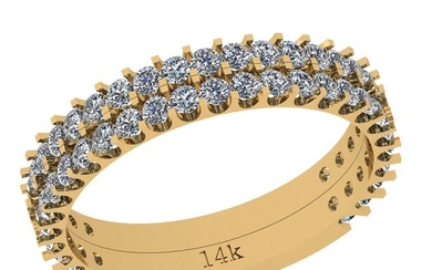 0.98 Ctw Si2/i1 Diamond 14K Yellow Gold Groom Wedding Band Ring