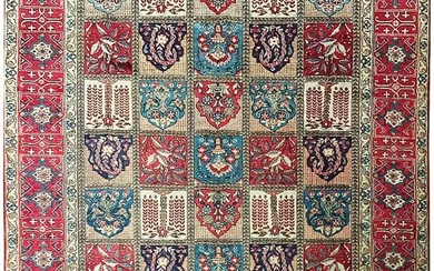 10 x 12 Persian Hand-Knotted Washable Living Baktiar Garden Rug