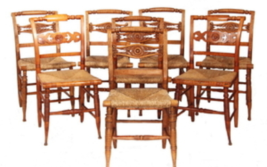(SET OF 8) FEDERAL PERIOD MAPLE SIDECHAIRS
