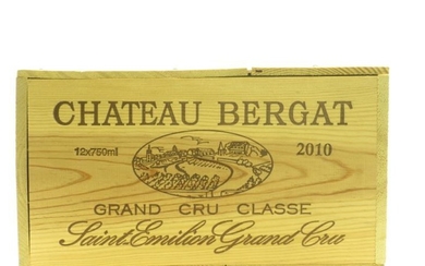 *12 bottles of Chateau Bergat Grand Cru Classe 2010...