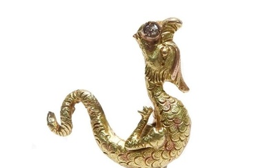 14k Yellow Gold Dragon Pin/Earring