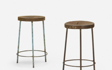 Pierre Jeanneret, pair of stools from the College of Architecture, Chandigarh