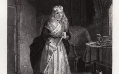 1800s Edward Matthew WARD SIGNED Engraving A King's Daughter Framed