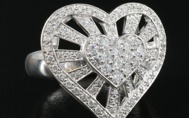 18K 0.80 CTW Diamond Heart Ring
