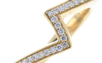 18ct gold brilliant-cut diamond shaped band ring