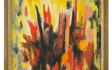 1960 AMERICAN ABSTRACT OIL PAINTING BY S. SETTEL