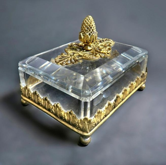 19th C. Bronze & Baccarat Crystal Candy Dish