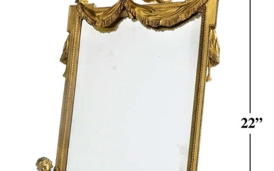 19th C. Figural Bronze Mirror