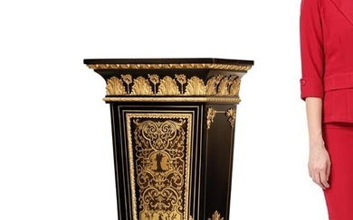 19th C. French Bronze Mounted Ebony Boulle Marquetry Pedestal