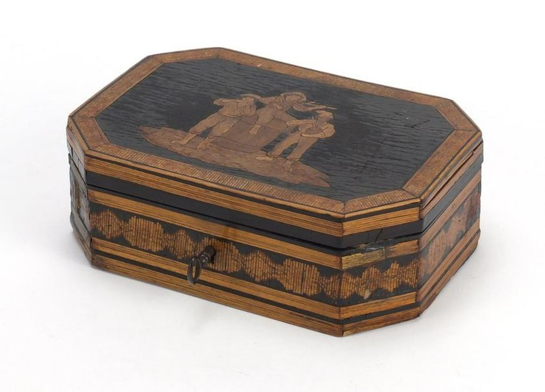 19th Century Italian Sorrento ware box with marquetry