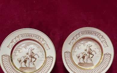 2 porcelain plates Russia LFZ, size 15 cm