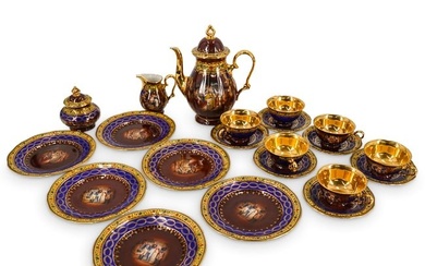 (21 Pc) Antique Royal Vienna Porcelain Tea Set