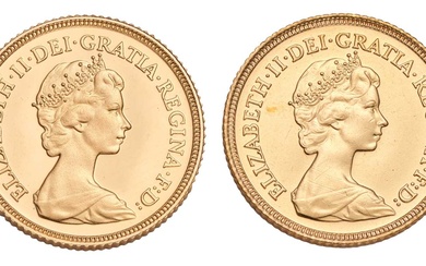 2x Elizabeth II, Half Sovereigns, 1980 proof and 1982; both...