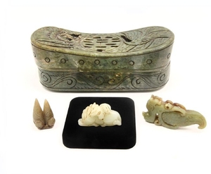 4 PC. CHINESE JADE COLLECTION