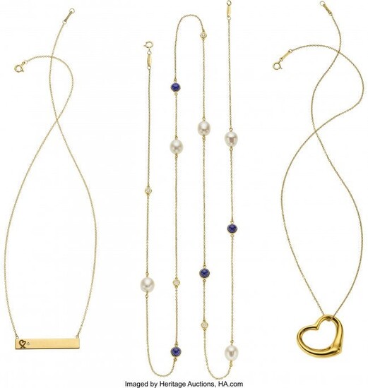 55080: Diamond, Lapis Lazuli, Cultured Pearl, Gold Neck