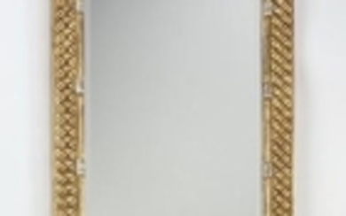 Italian hand carved giltwood mirror 76"h