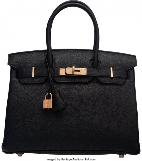 58080: Hermès 30cm Black Clemence Leather Birkin