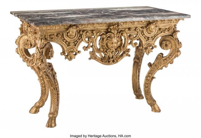 61080: A Continental Baroque-Style Carved Giltwood Cons