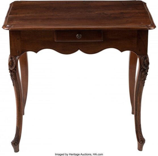 61180: A French Provincial Four Drawer Walnut Table, 19