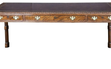 A Chippendale style mahogany partners desk