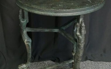 Bronze Antique Gueridon Table, Greyhounds