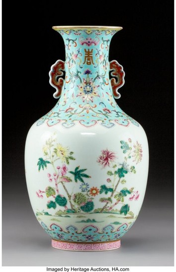 78180: A Fine Chinese Famille Rose Enameled Twin-Handle