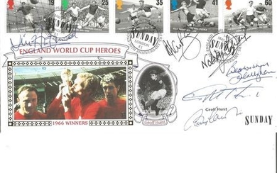 1966 World cup multiple signed FDC. 1996 official football FDC signed by Alan Ball, Nobby Stiles, Geoff Hurst, Bobby Charlton,...