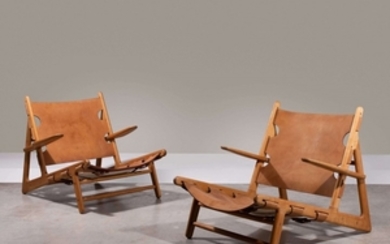 Borge MOGENSEN 1914-1972 Paire de fauteuils mod. 2229 dits "Hunting chairs" - Création 1950