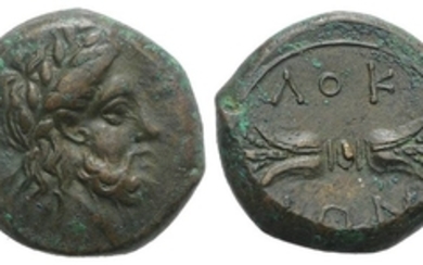 Bruttium, Lokri Epizephrioi, c. 300-268 BC. Æ (22mm, 10.66g, 9h)....