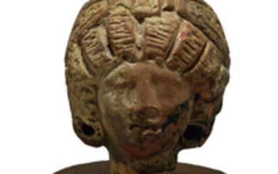 Detailed Roman-Egyptian terracotta bust of Harpokrates