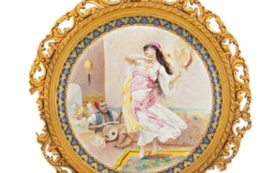 * A French Pottery Plaque Diameter 19 inches.