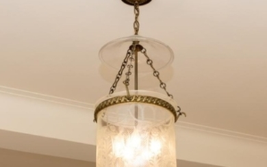 George III Etched Glass Bell Fixture
