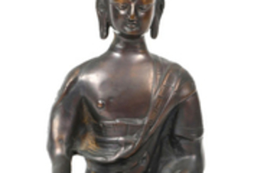 Old Bronze Statue of Seated Buddha