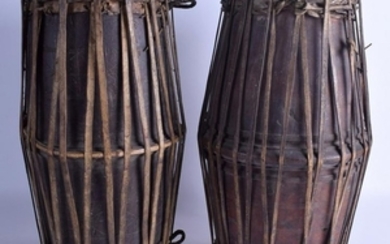 AN UNUSUAL PAIR OF EARLY 20TH CENTURY AFRICAN TRIBAL