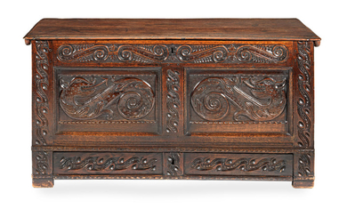 A Charles I joined oak coffer with drawer, Gloucestershire, circa 1630-40