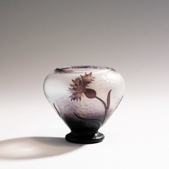 Daum Freres, 'Centauree' Martele vase, c. 1898