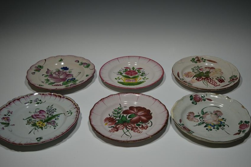 (9) French Porcelain & Faience Plates, Luneville