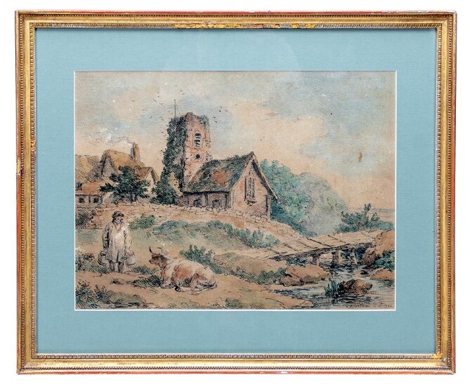 George Moreland, 18th C. English Landscape Drawing