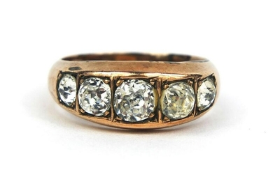 9ct gold clear stone dress ring, size L, approximate