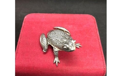 A 20th century large silver European frog pill box C1920 We...