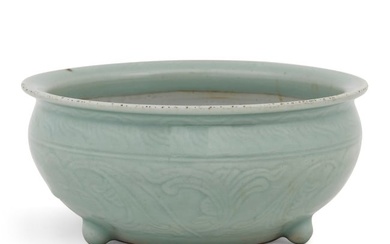 A Chinese celadon glazed porcelain footed censer