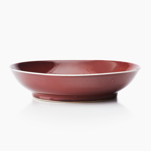 A Chinese copper-red monochrome saucer dish