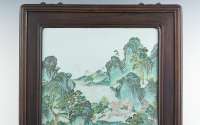 A Chinese famille rose porcelain plaque, Qianlong period, Qing dynasty