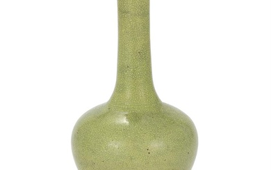 A Chinese porcelain lime green vase