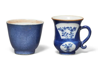 A Chinese powder blue tea bowl and a coffee cup Qing dynasty,...
