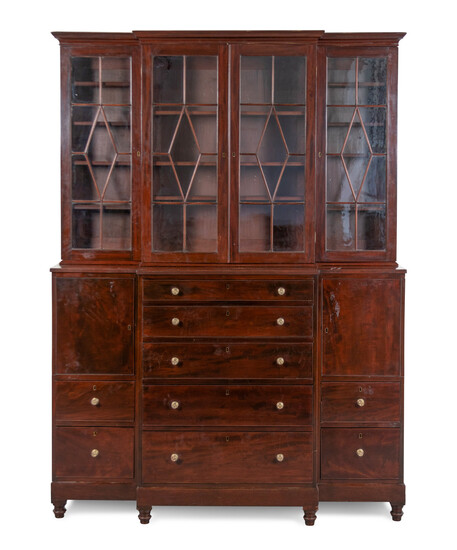 A Federal Style Mahogany Breakfront Bookcase