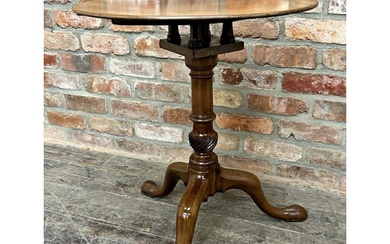 A Georgian mahogany birdcage tripod table with turned column...