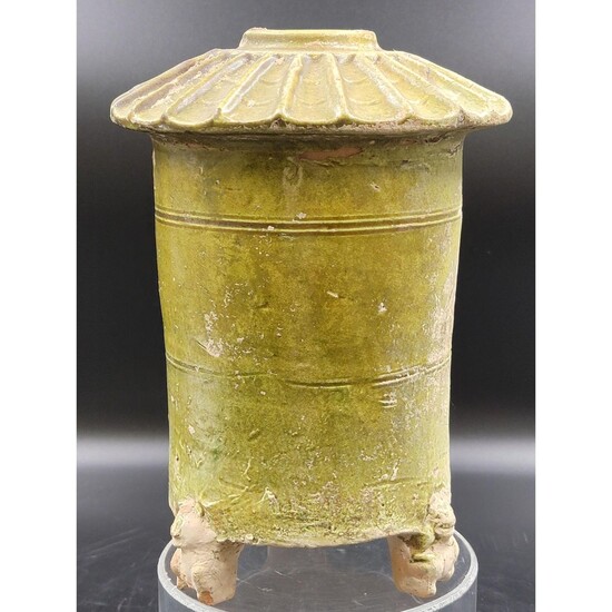 A Green-Glazed Granary Jar, Han Dynasty 3 Of 3